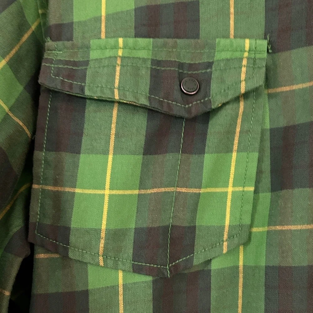 The North Face Green Plaid Snap Up Shirt